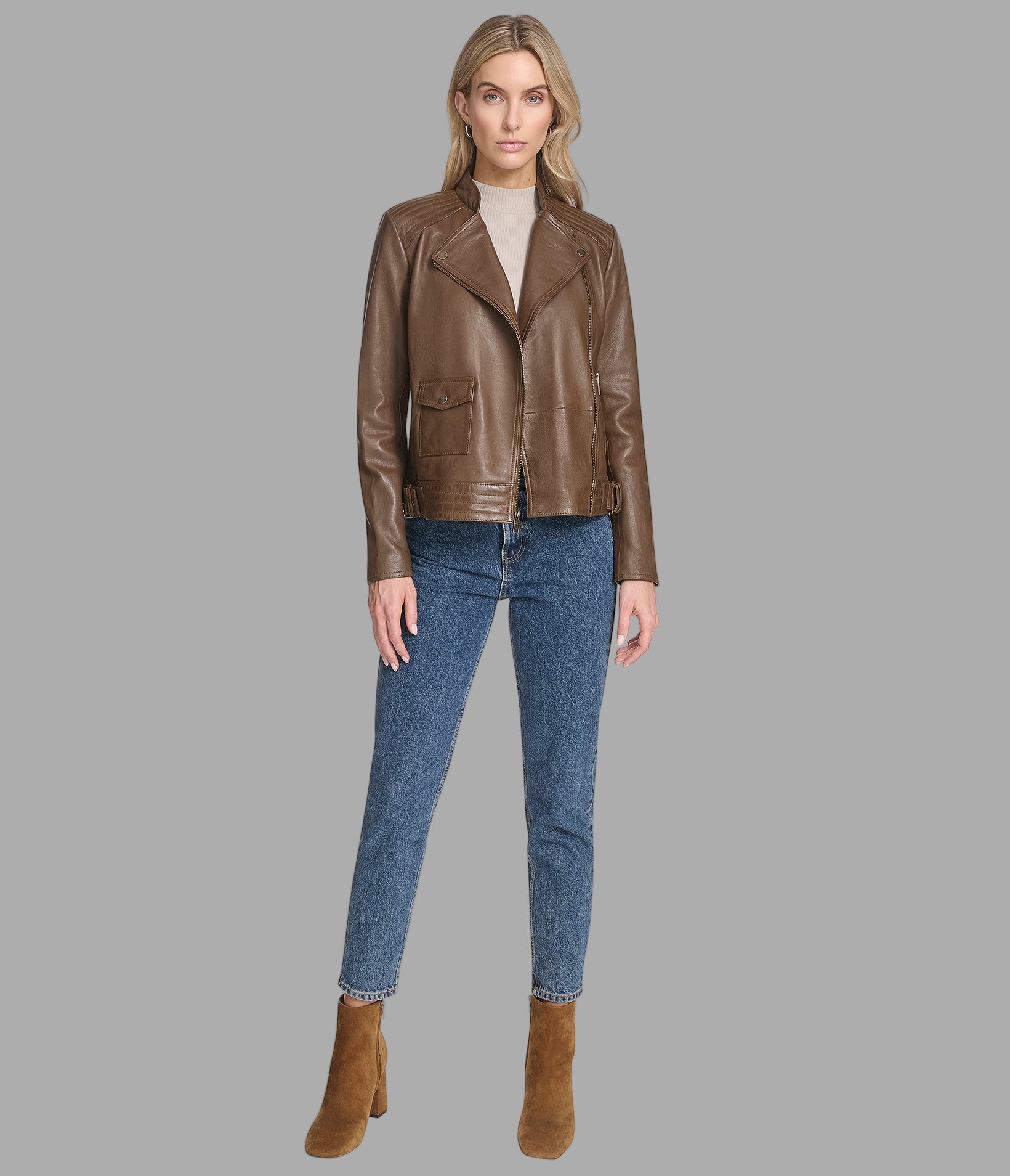 Frankie Leather Moto Jacket