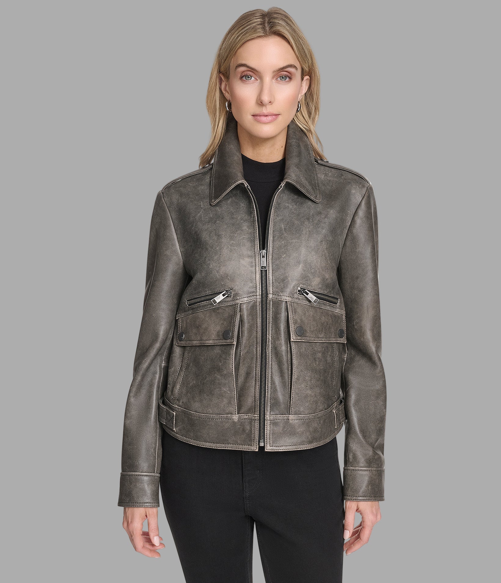 Addis Leather Aviator Jacket