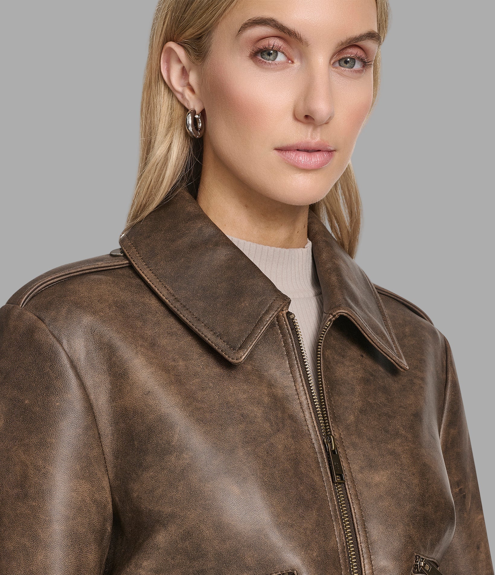 Addis Leather Aviator Jacket