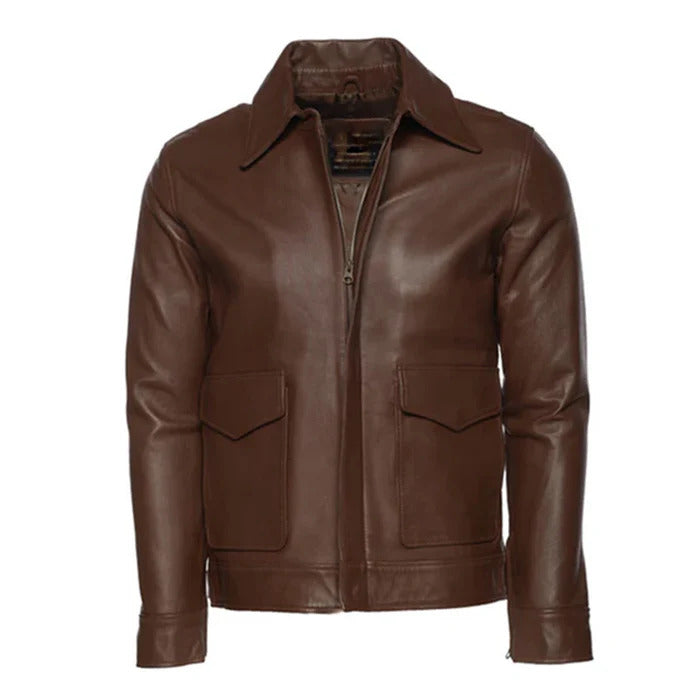 Men's Brown Raphael Bomber Leather Jacket