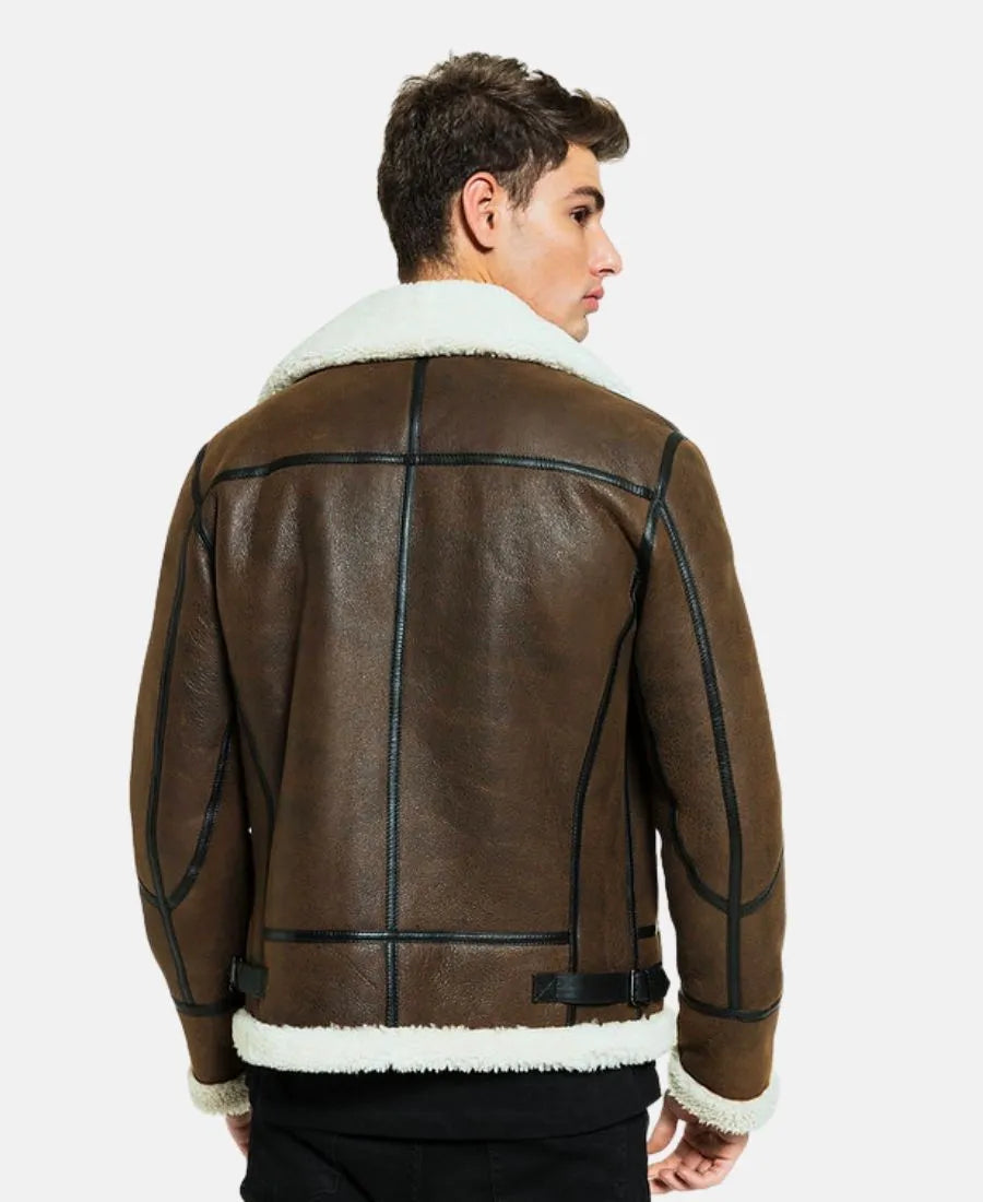 Men's Black Liner Shearling Leather Jacket
