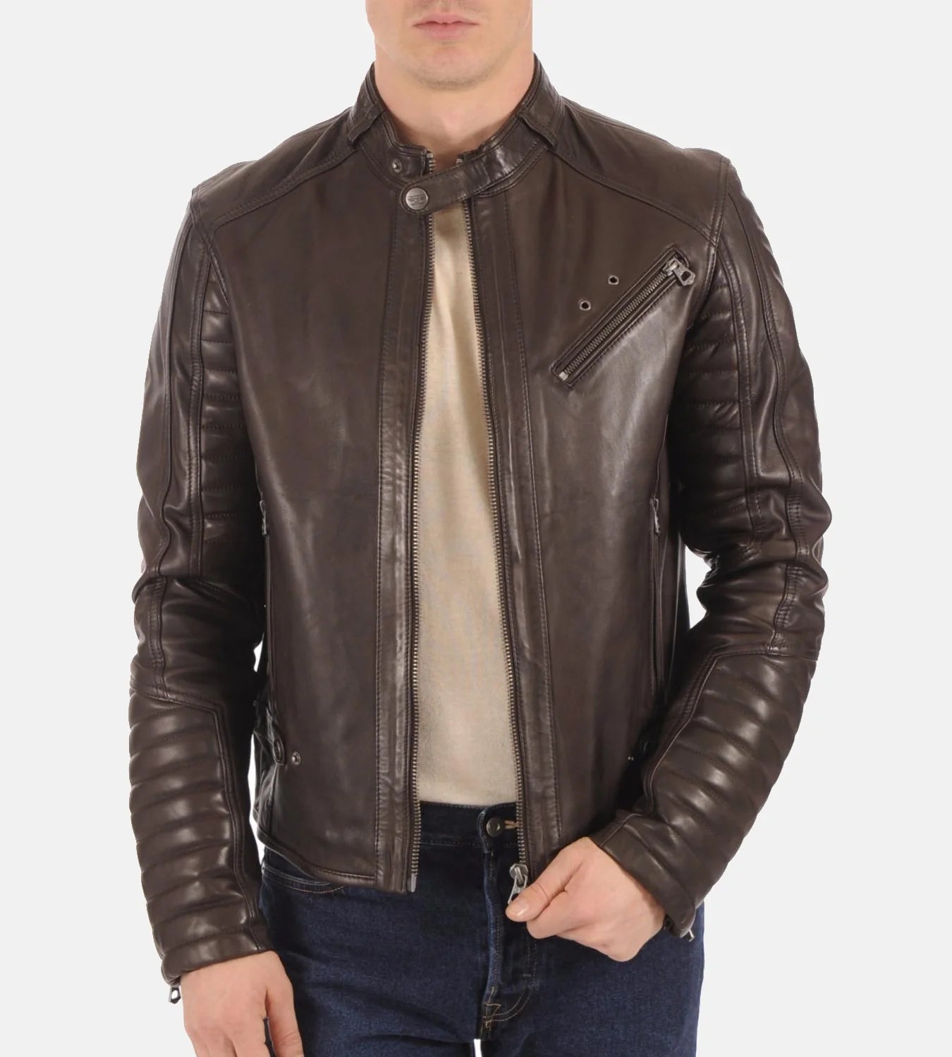 Men’s Kirill Brown Genuine Leather Jacket