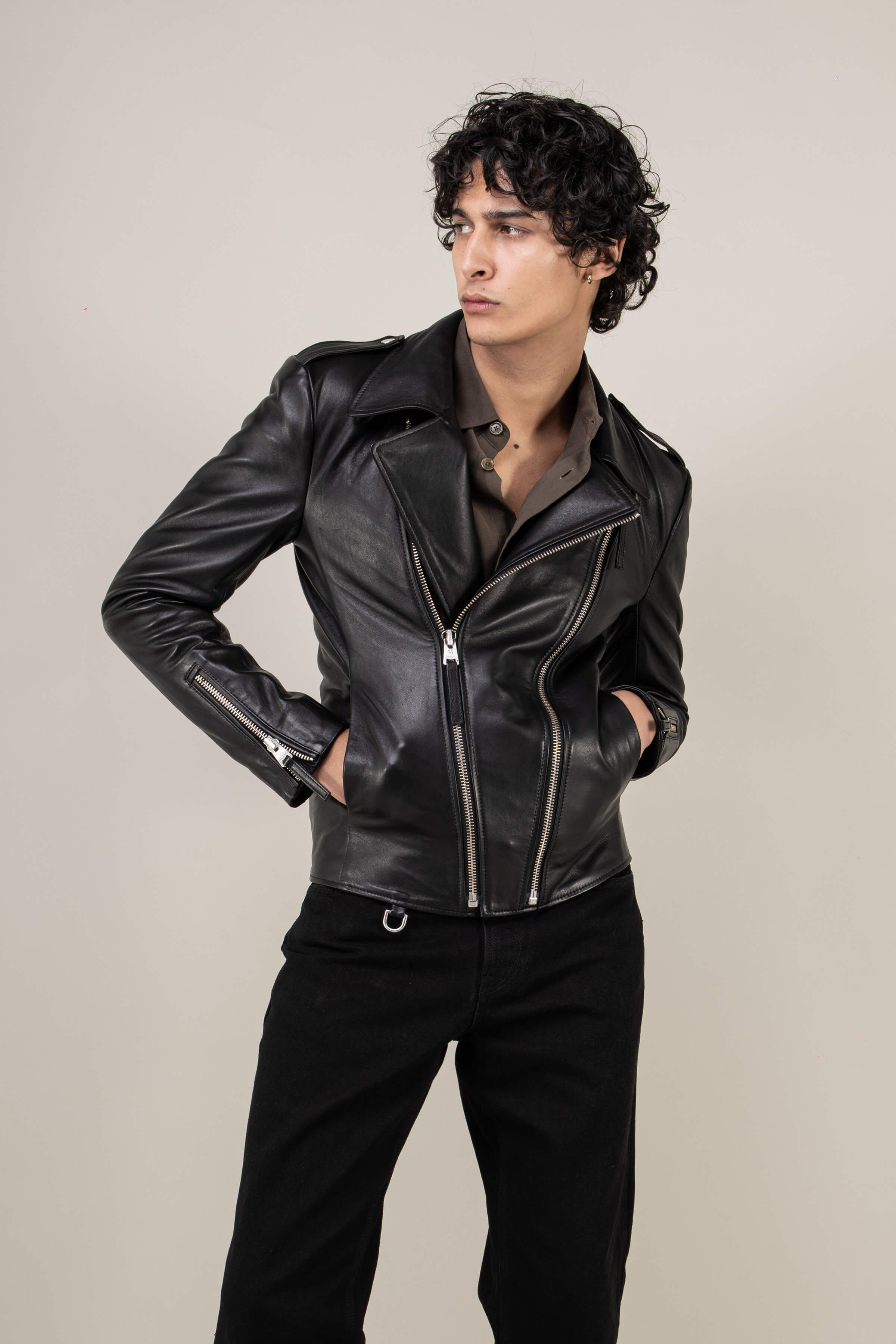 Outrider Biker Leather Jacket Tall