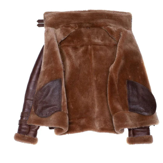 Austin Buttler Brown Aviator Faux Shearling Jacket