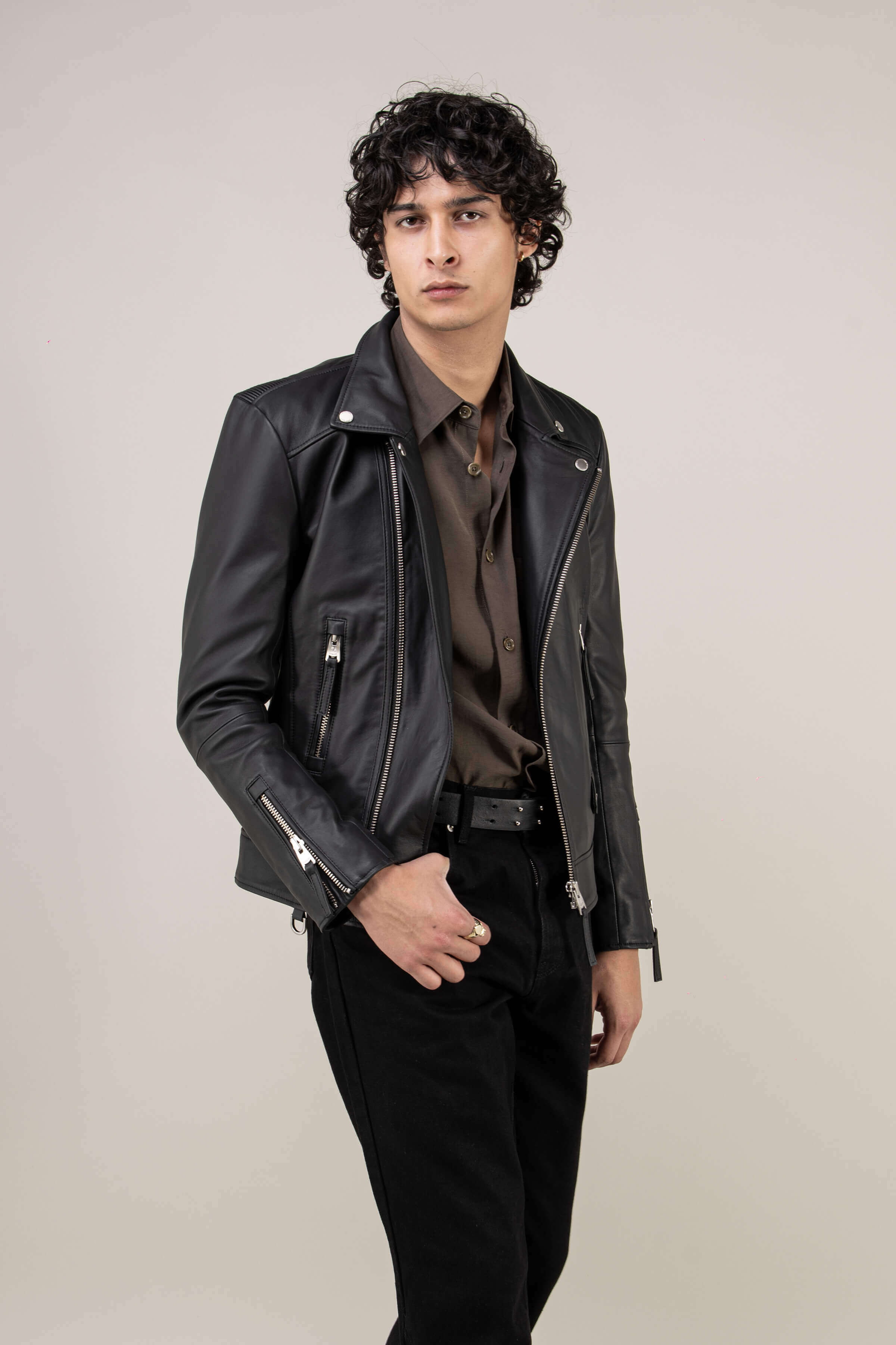 Refined Biker Tall Leather Jacket (Man)