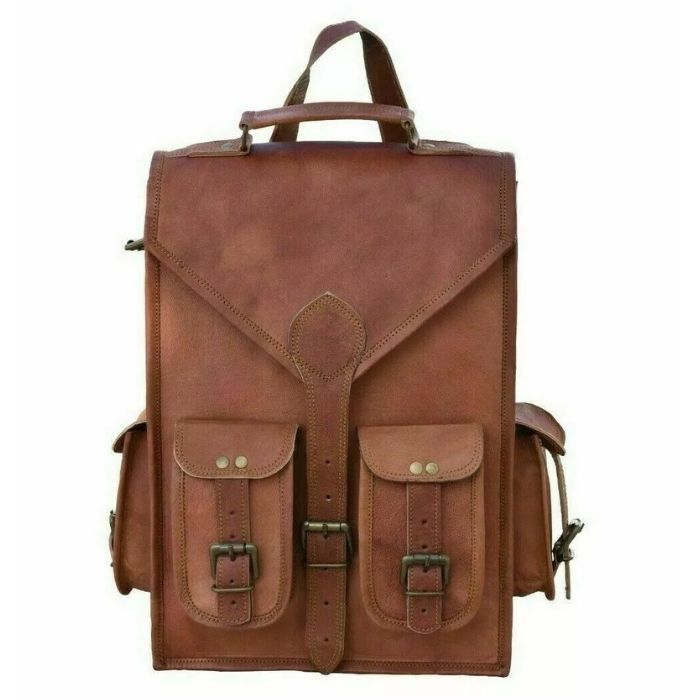 Rustic Brown Handmade Leather Backpack