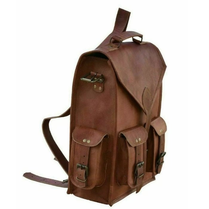 Rustic Brown Handmade Leather Backpack