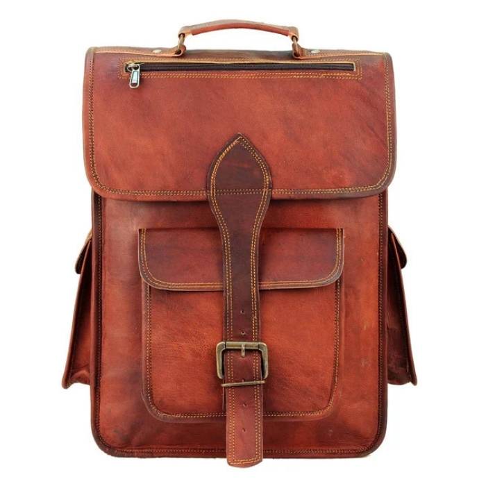 Rustic Handmade Leather Backpack