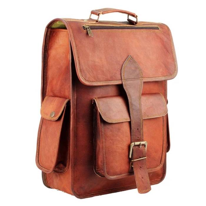 Rustic Handmade Leather Backpack