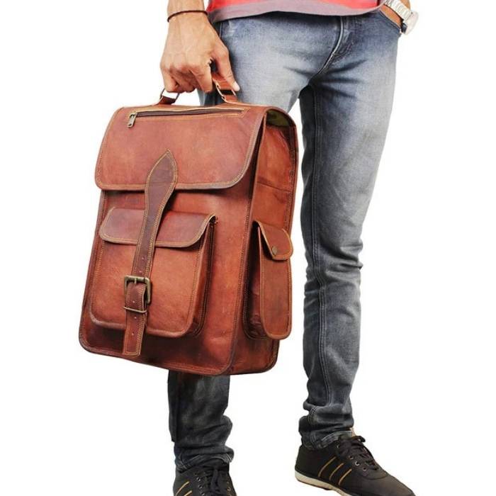 Rustic Handmade Leather Backpack