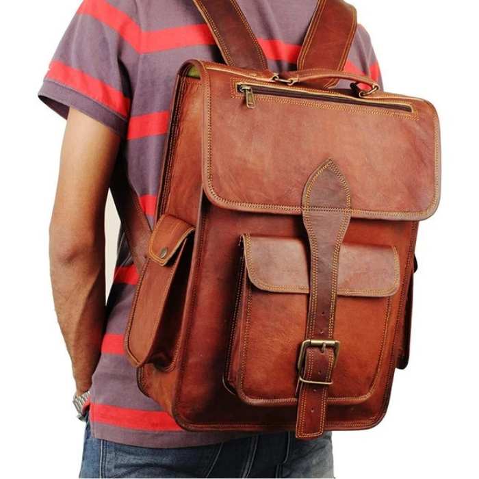 Rustic Handmade Leather Backpack