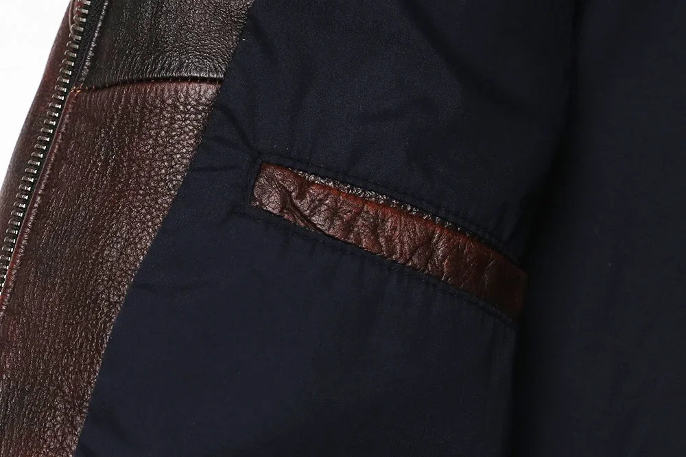 2026 Vintage Brown Genuine Leather Jacket Real Natural Cowhide Men Motorcycle Biker Coat Mens Slim Calf Skin Coat