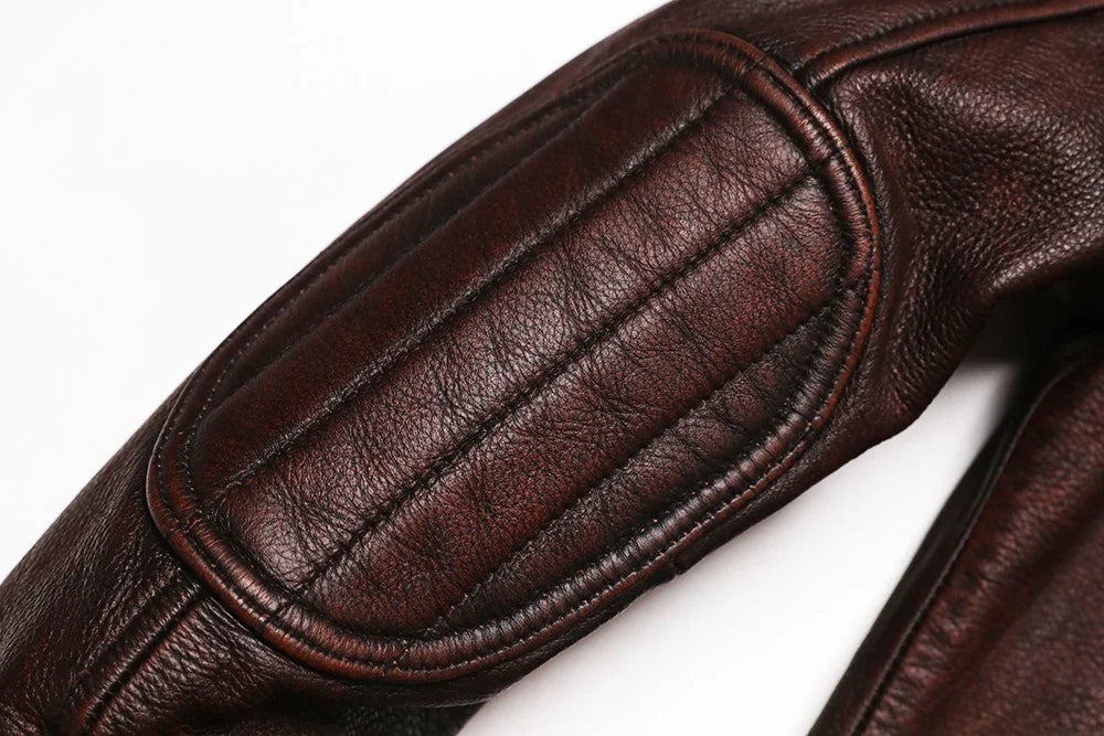 2026 Vintage Brown Genuine Leather Jacket Real Natural Cowhide Men Motorcycle Biker Coat Mens Slim Calf Skin Coat
