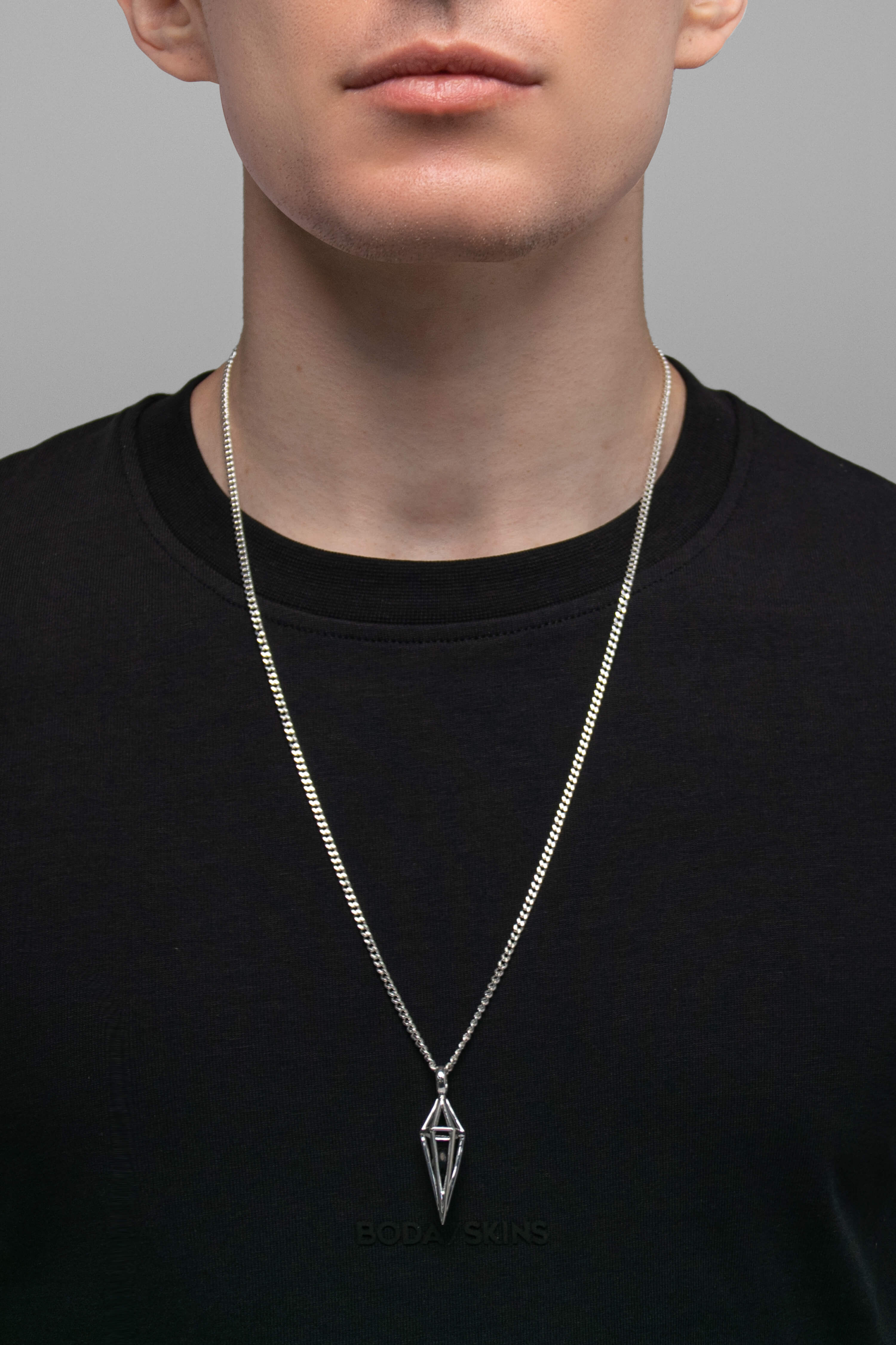 Shungite Geometric Pendant + Chain