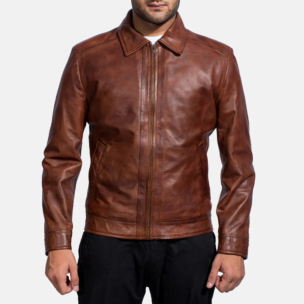 Custom Chris Granado Brown Leather Jacket