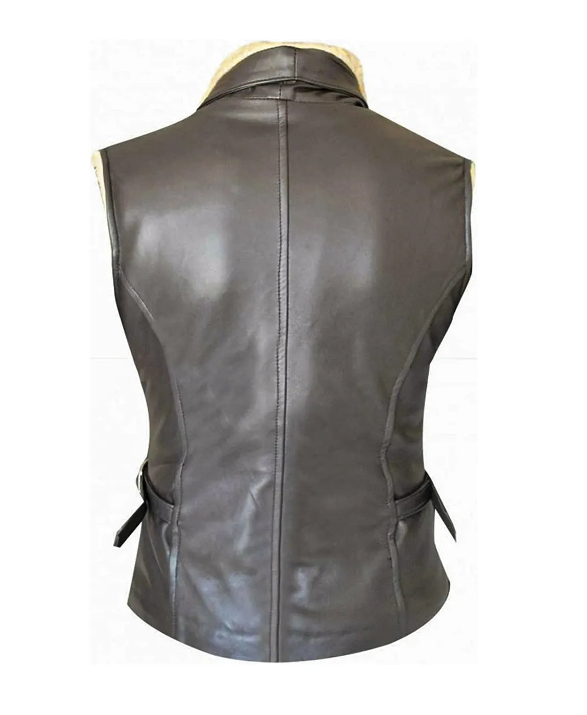 The Walking Dead Andrea Laurie Holden Brown Leather Vest (Inspired Style)