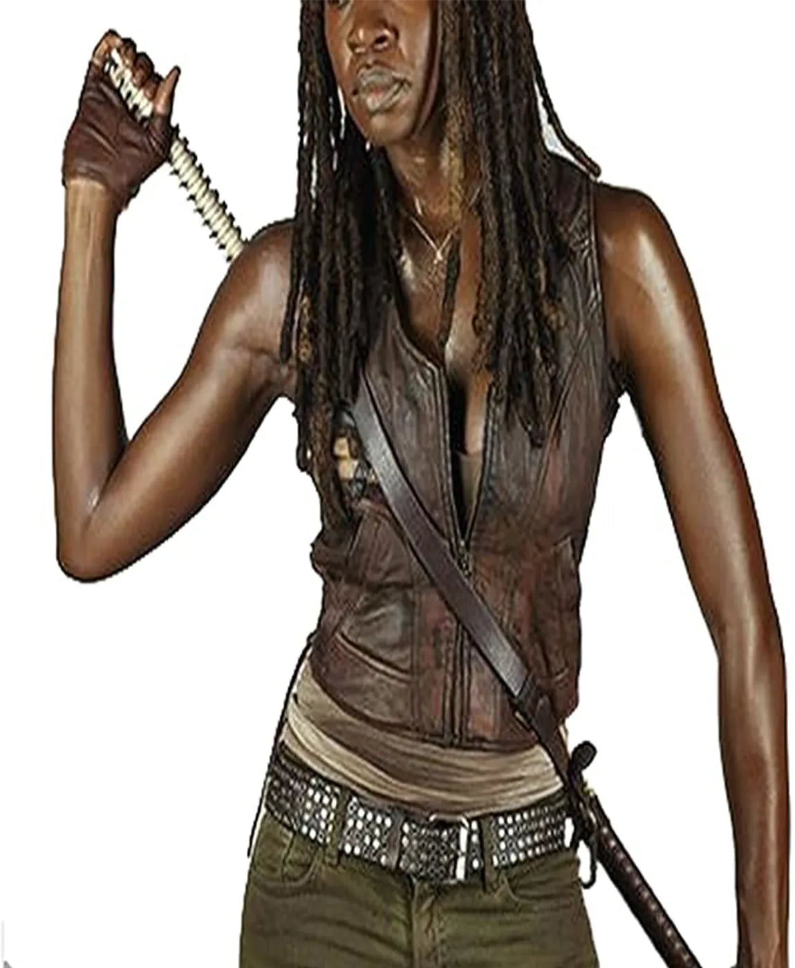Women The Walking Dead Michonne Leather Vest (Inspired Style)