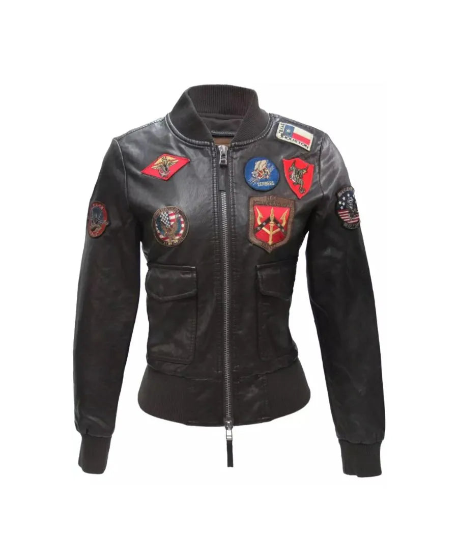 Top Gun Womens Real Leather Jacket