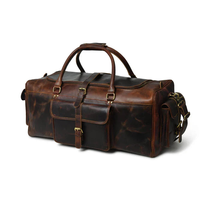 Vintage Leather 24” Duffle Travel Bag