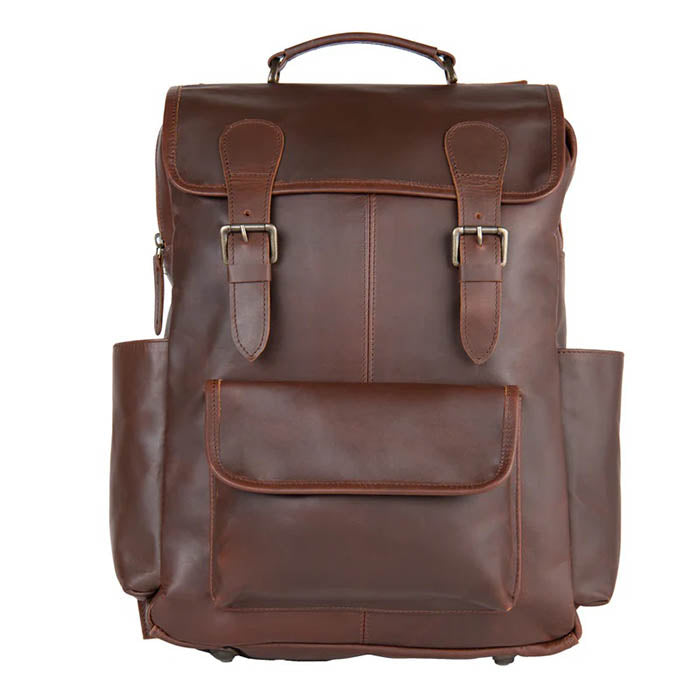 Vintage Square Leather Backpack