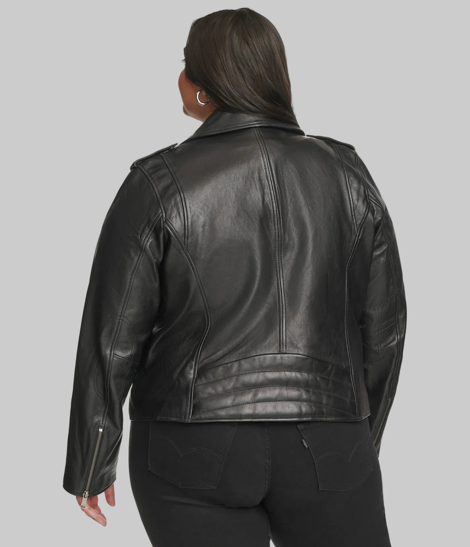 Plus Size Madeline Asymmetrical Leather Jacket