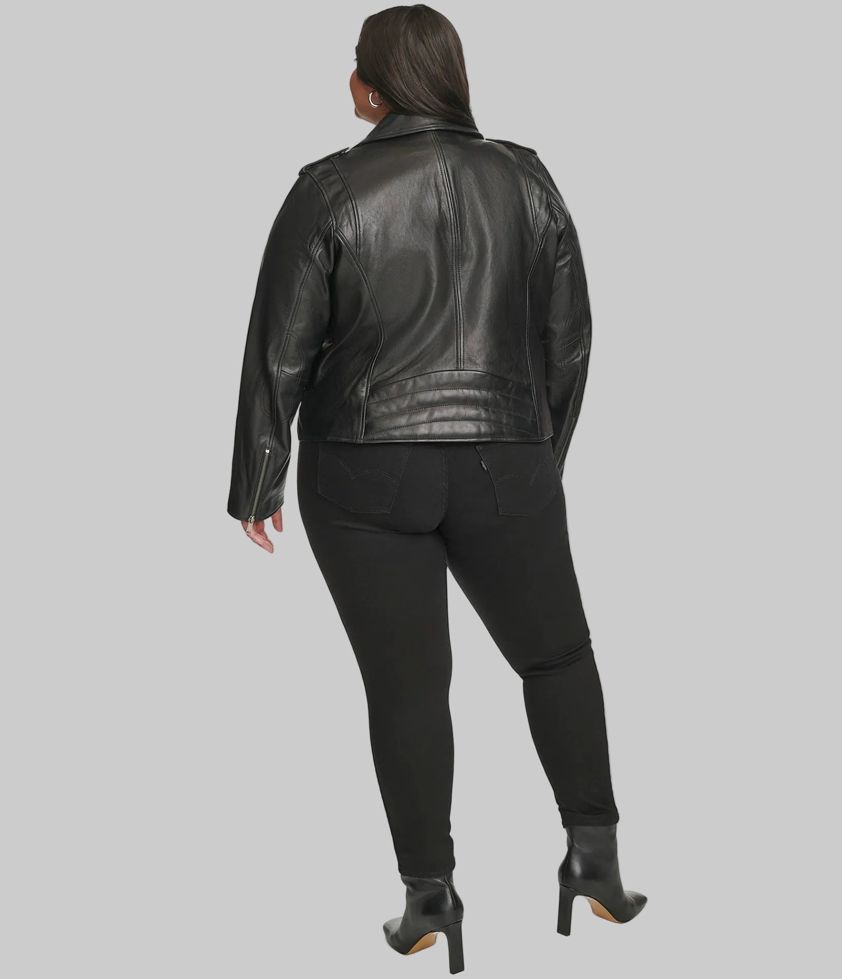 Plus Size Madeline Asymmetrical Leather Jacket