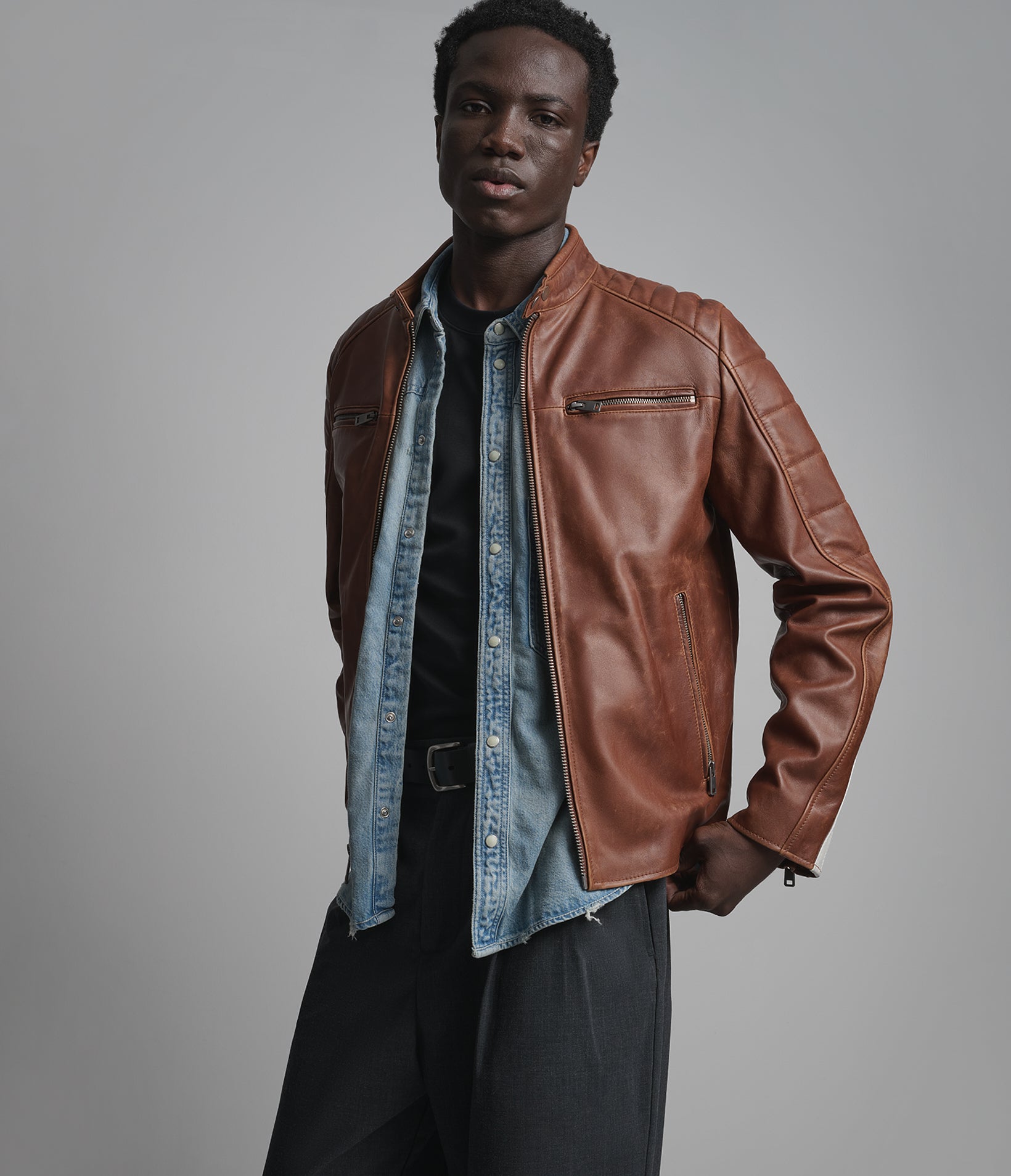 HANK VINTAGE STRIPED RACER JACKET