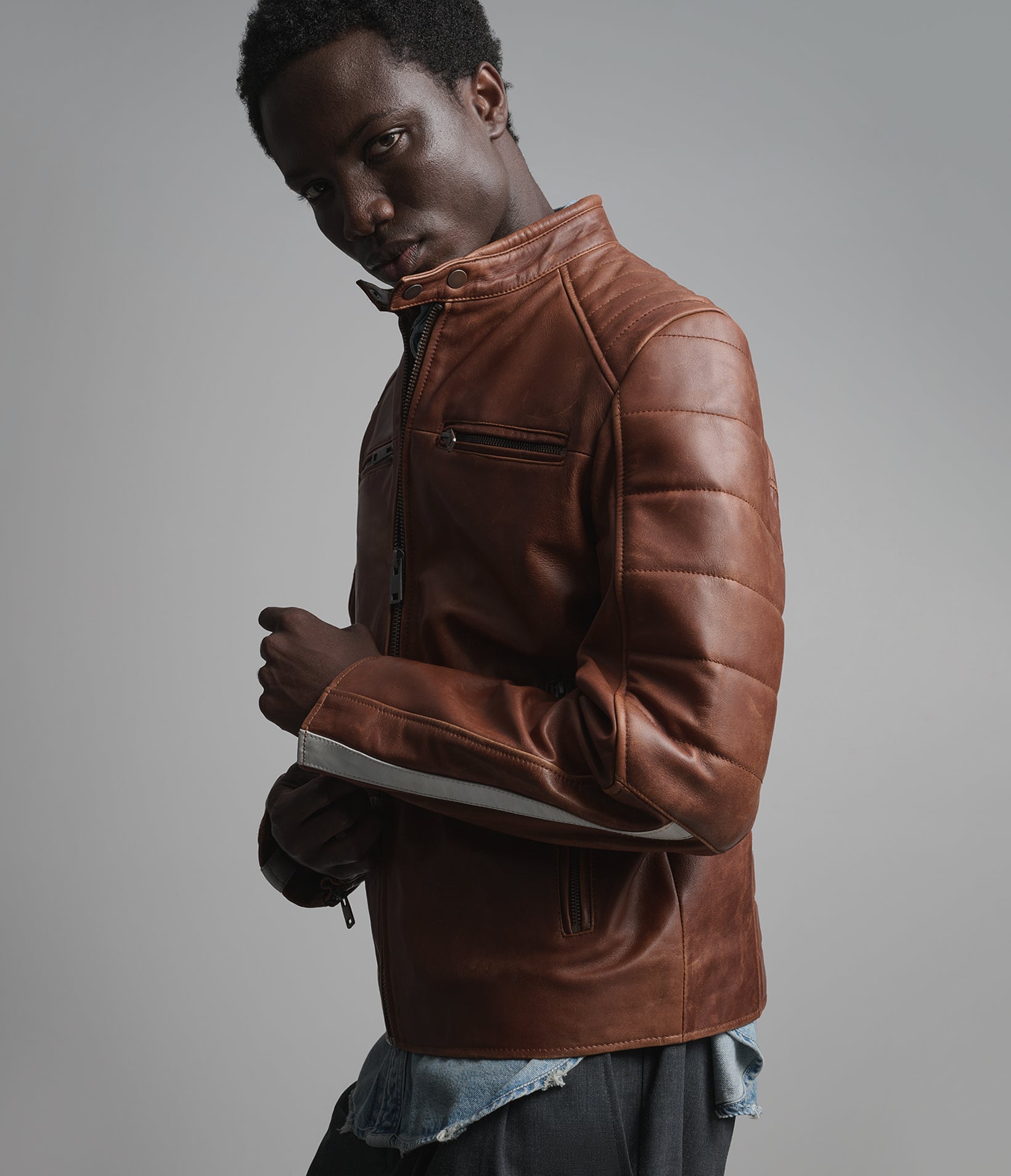 HANK VINTAGE STRIPED RACER JACKET