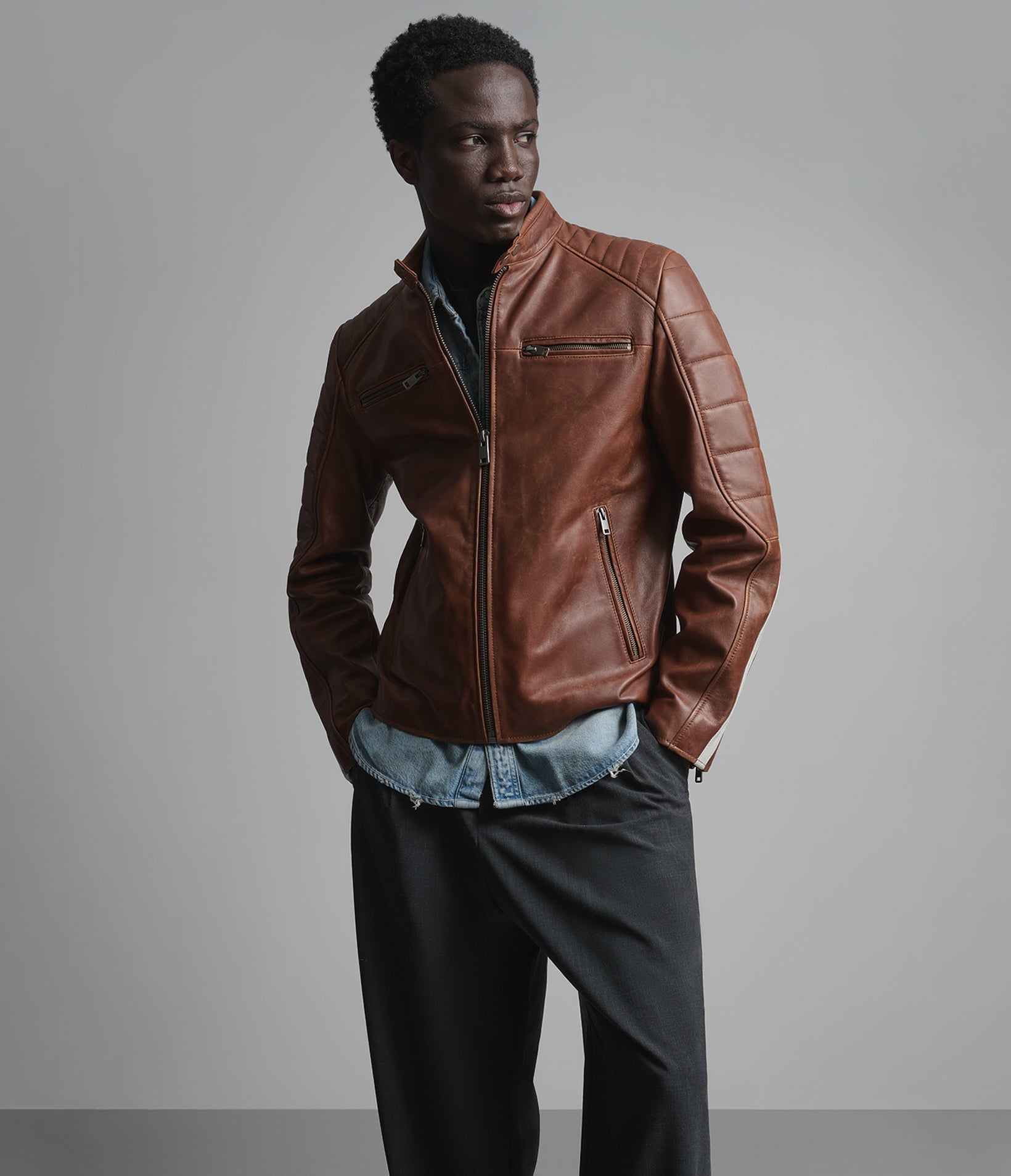 HANK VINTAGE STRIPED RACER JACKET
