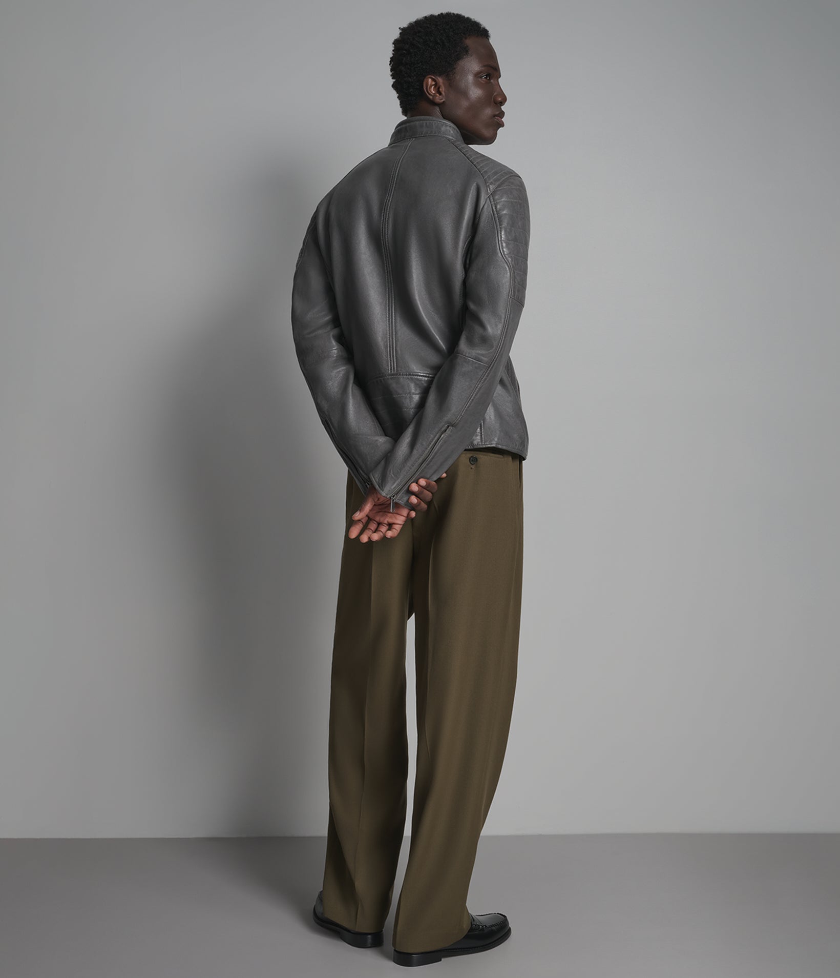 LANCE COLLARLESS MOTO JACKET