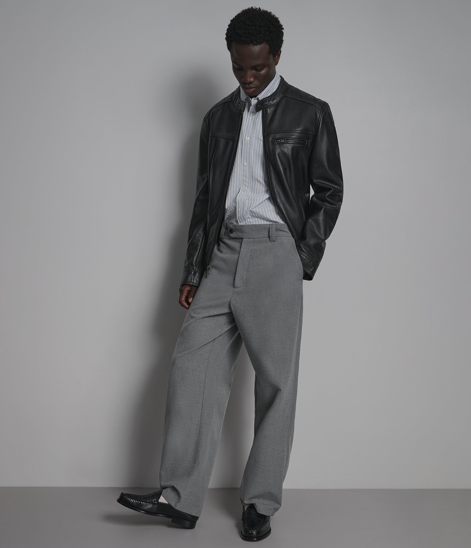 Ethan Leather Racer Jacket