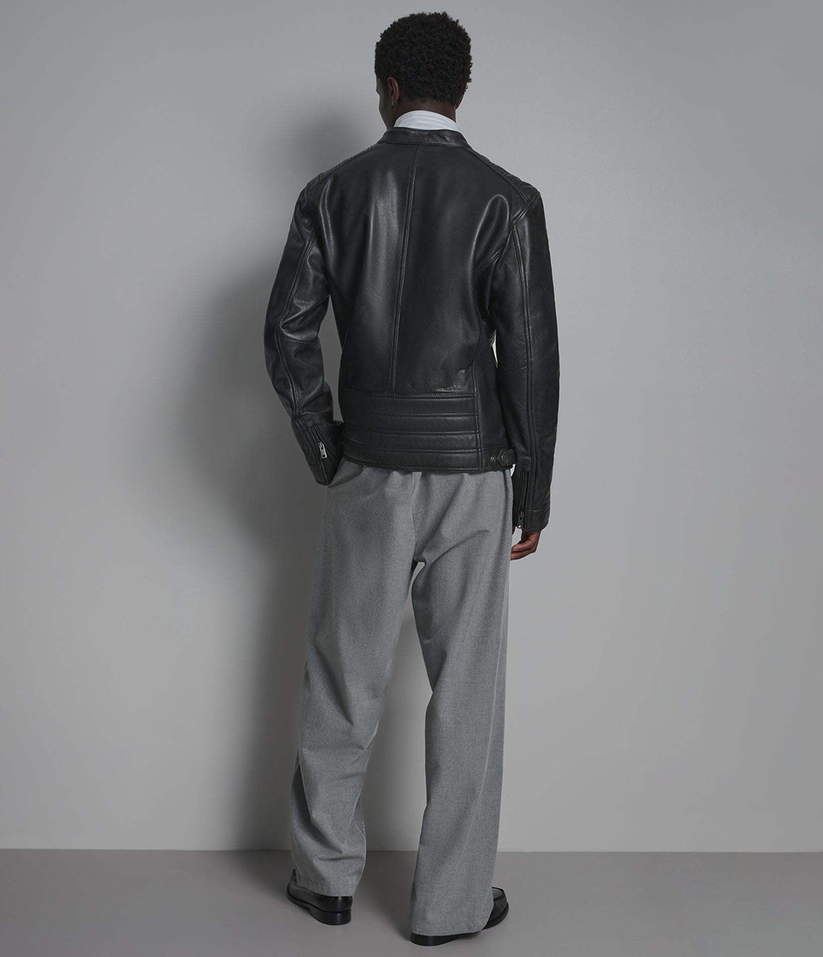 Ethan Leather Racer Jacket