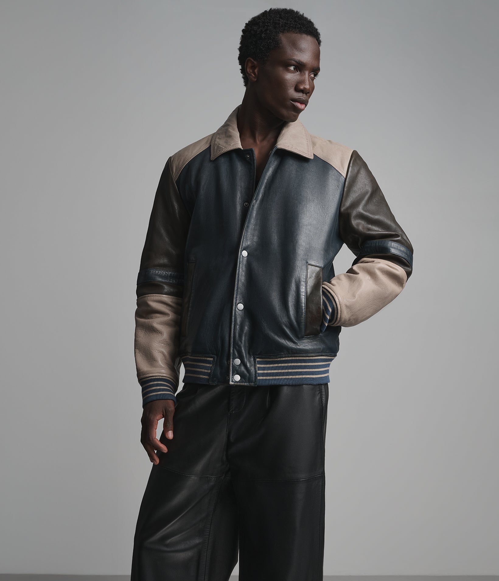 Bryson Leather Varsity Jacket