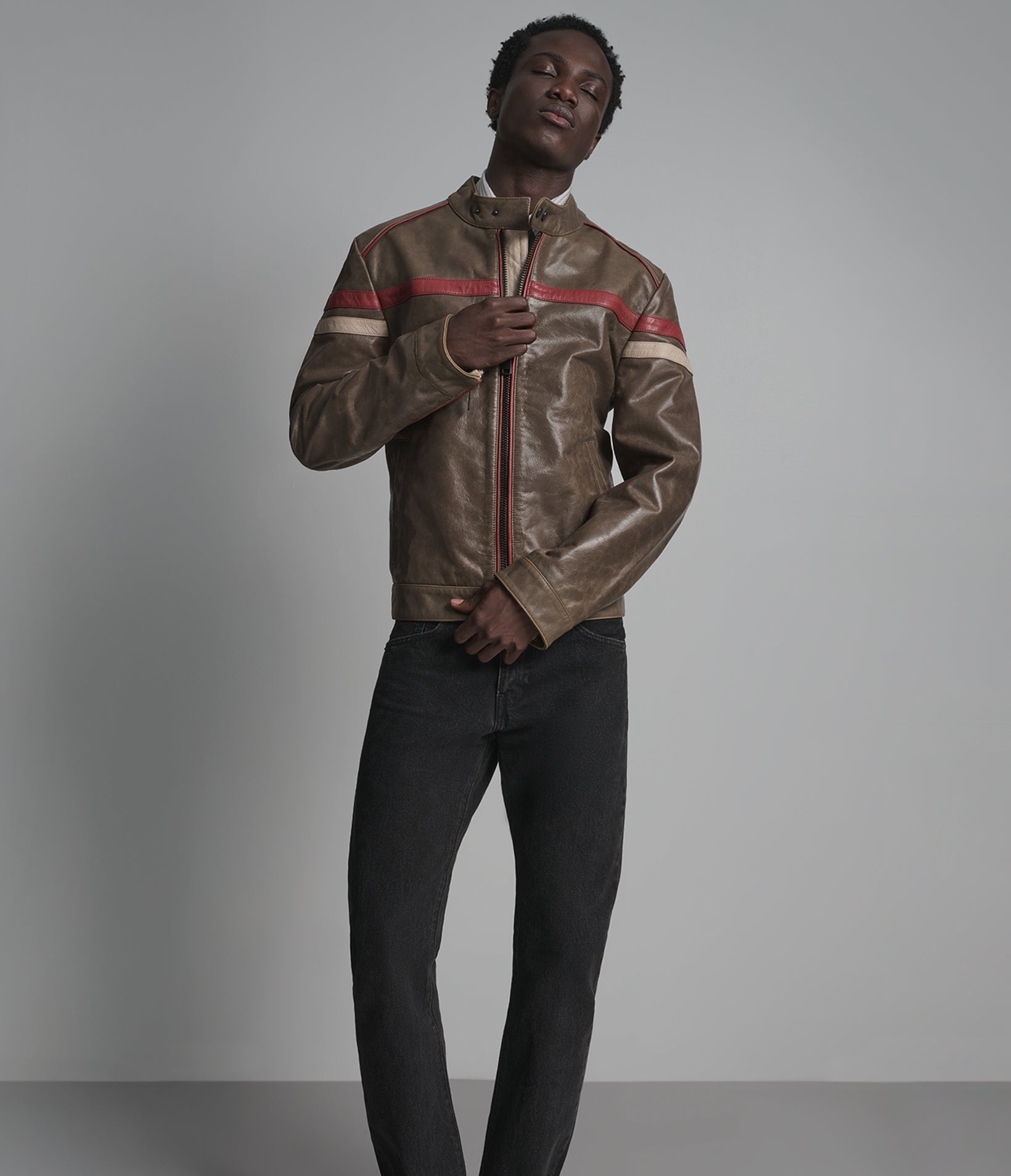 ELLIOT VINTAGE STRIPED RACER JACKET