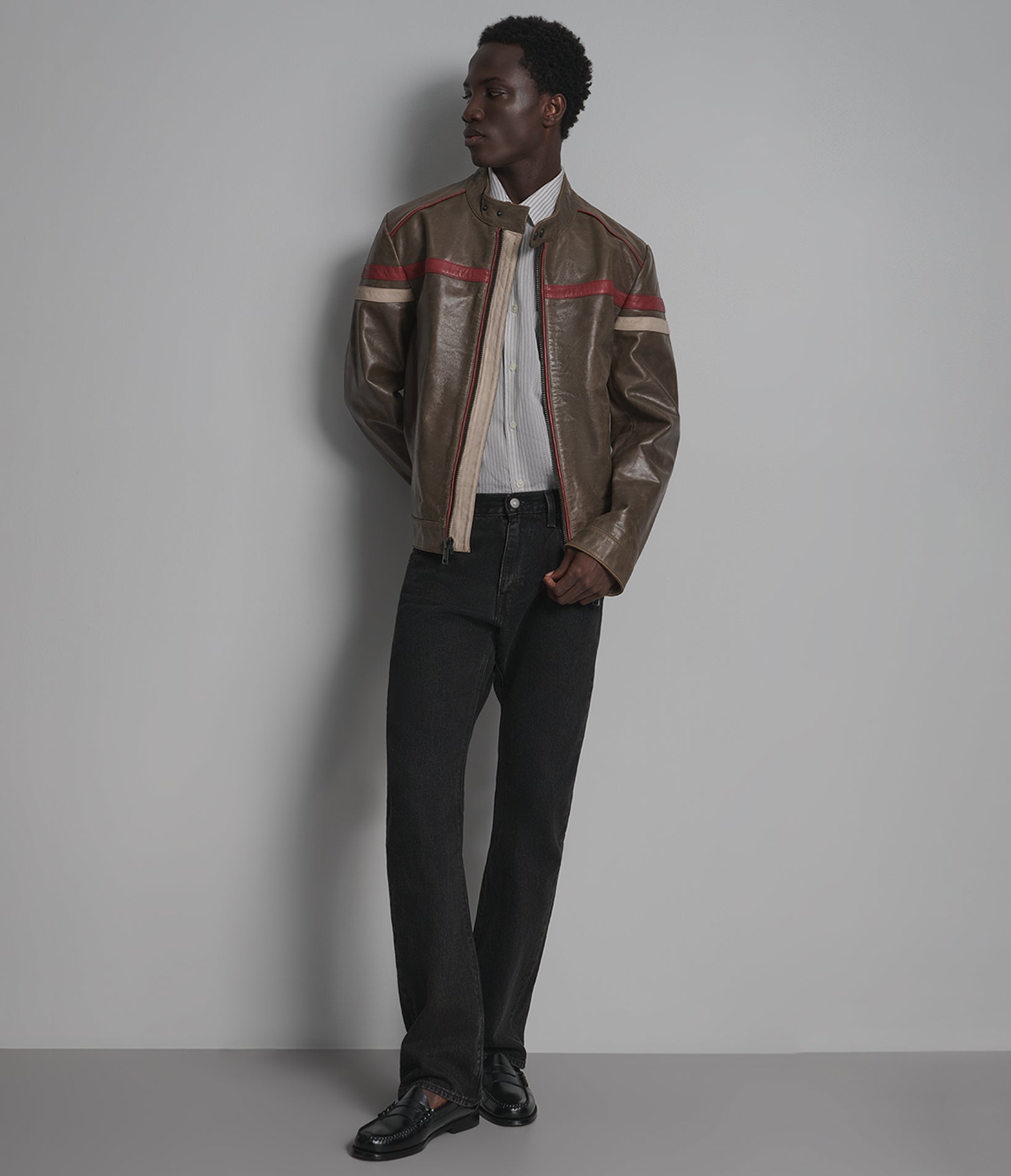 ELLIOT VINTAGE STRIPED RACER JACKET