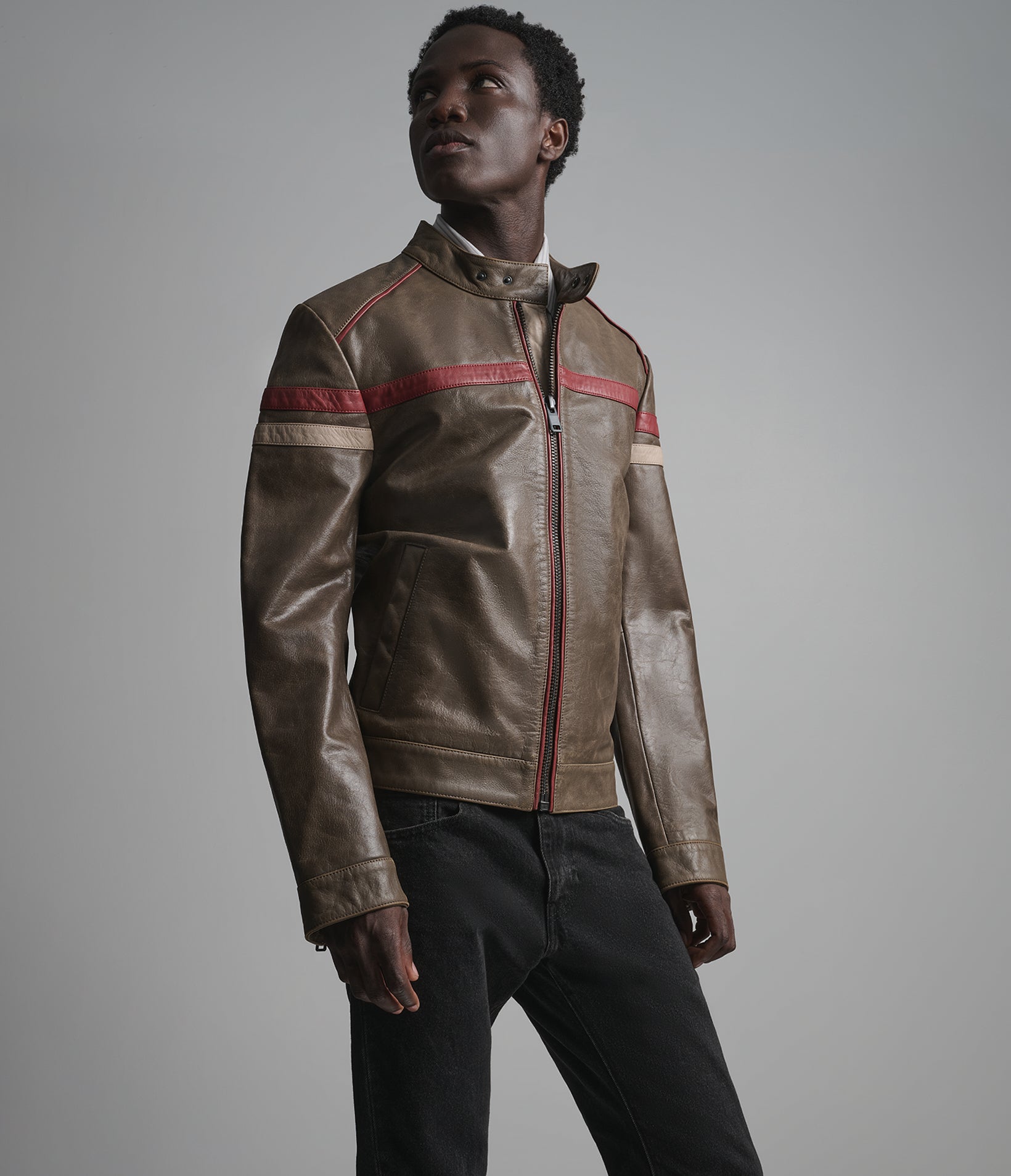ELLIOT VINTAGE STRIPED RACER JACKET