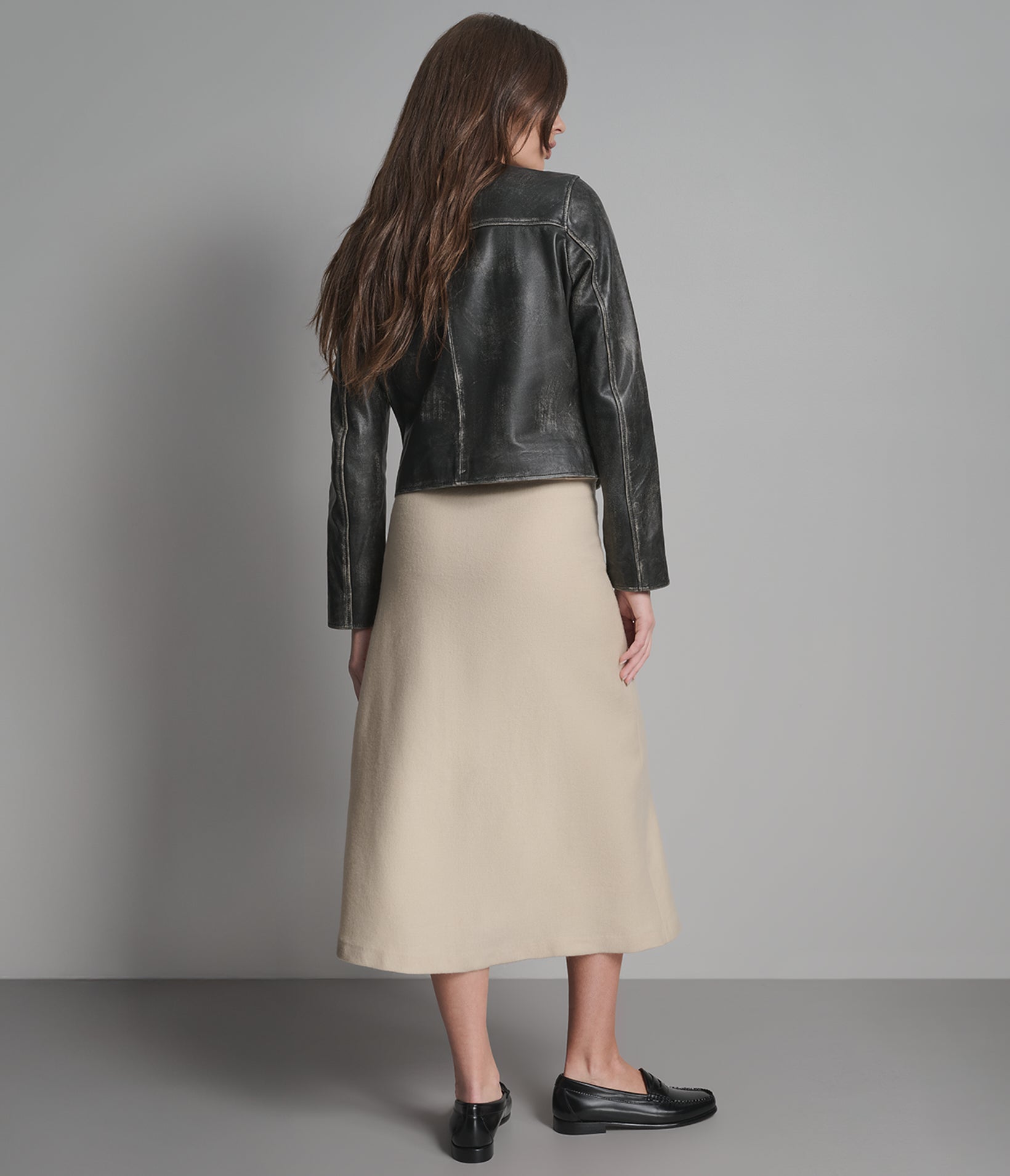 ELOISE VINTAGE COLLARLESS MOTO JACKET