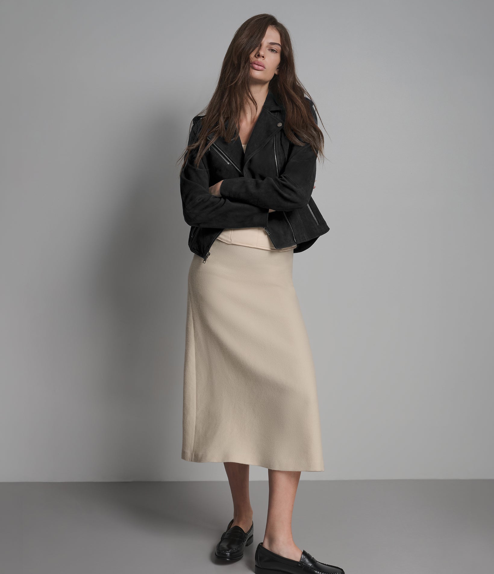 Madeline Suede Quilted Moto Jacket