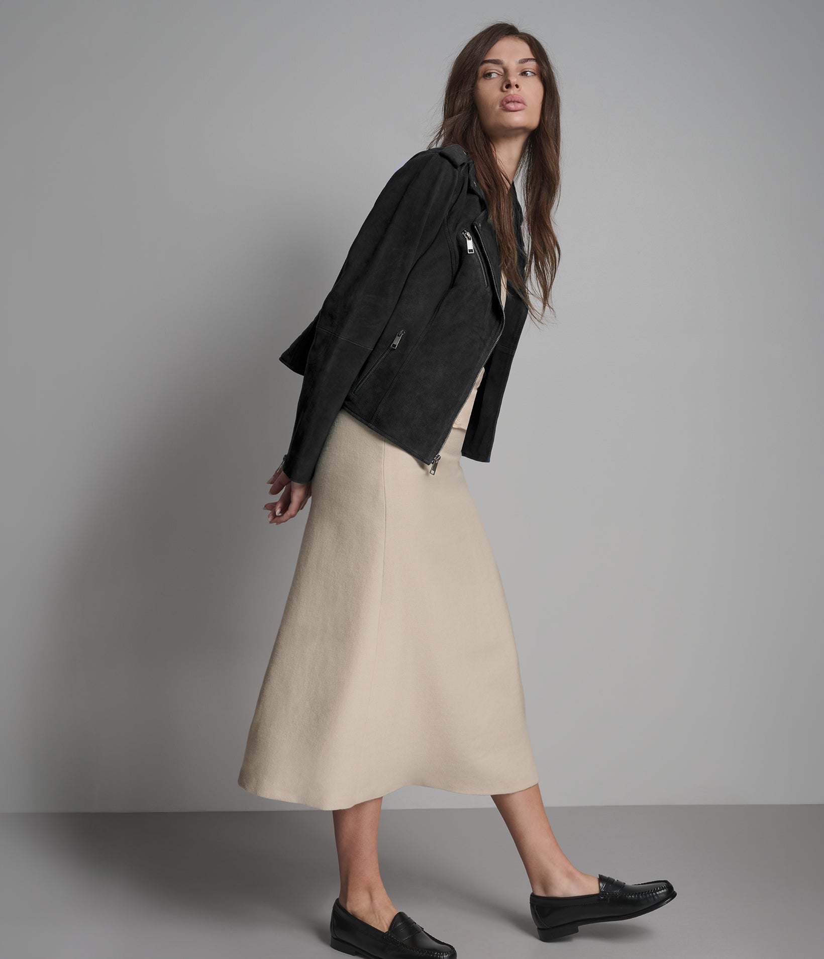Madeline Suede Quilted Moto Jacket
