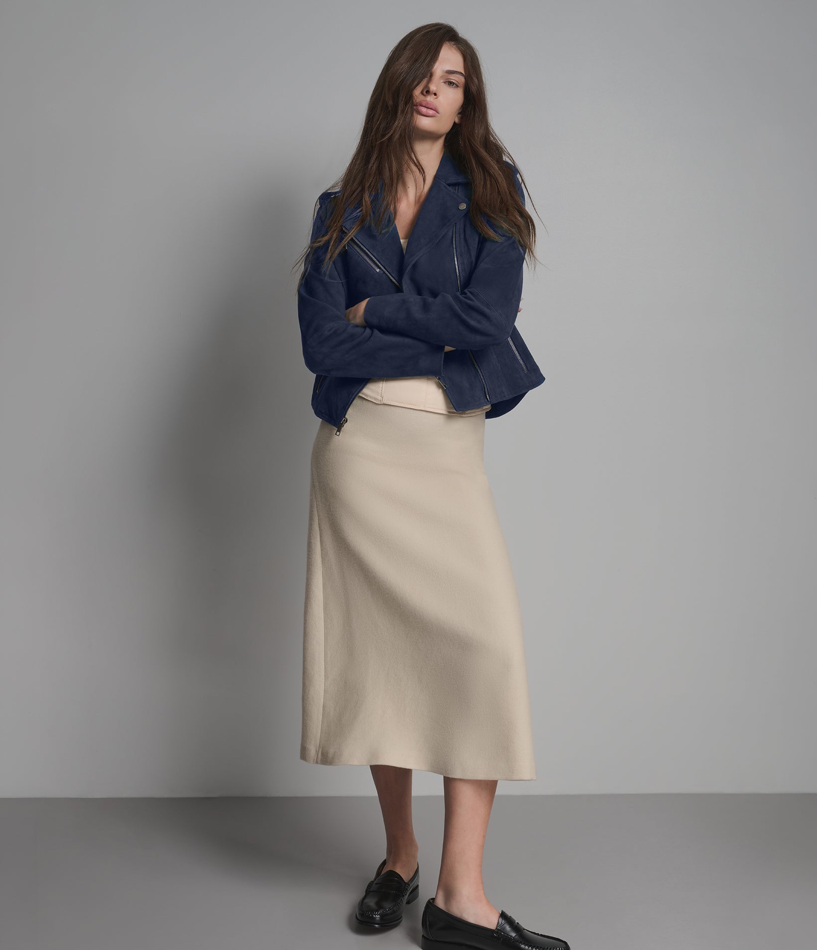 Madeline Suede Quilted Moto Jacket
