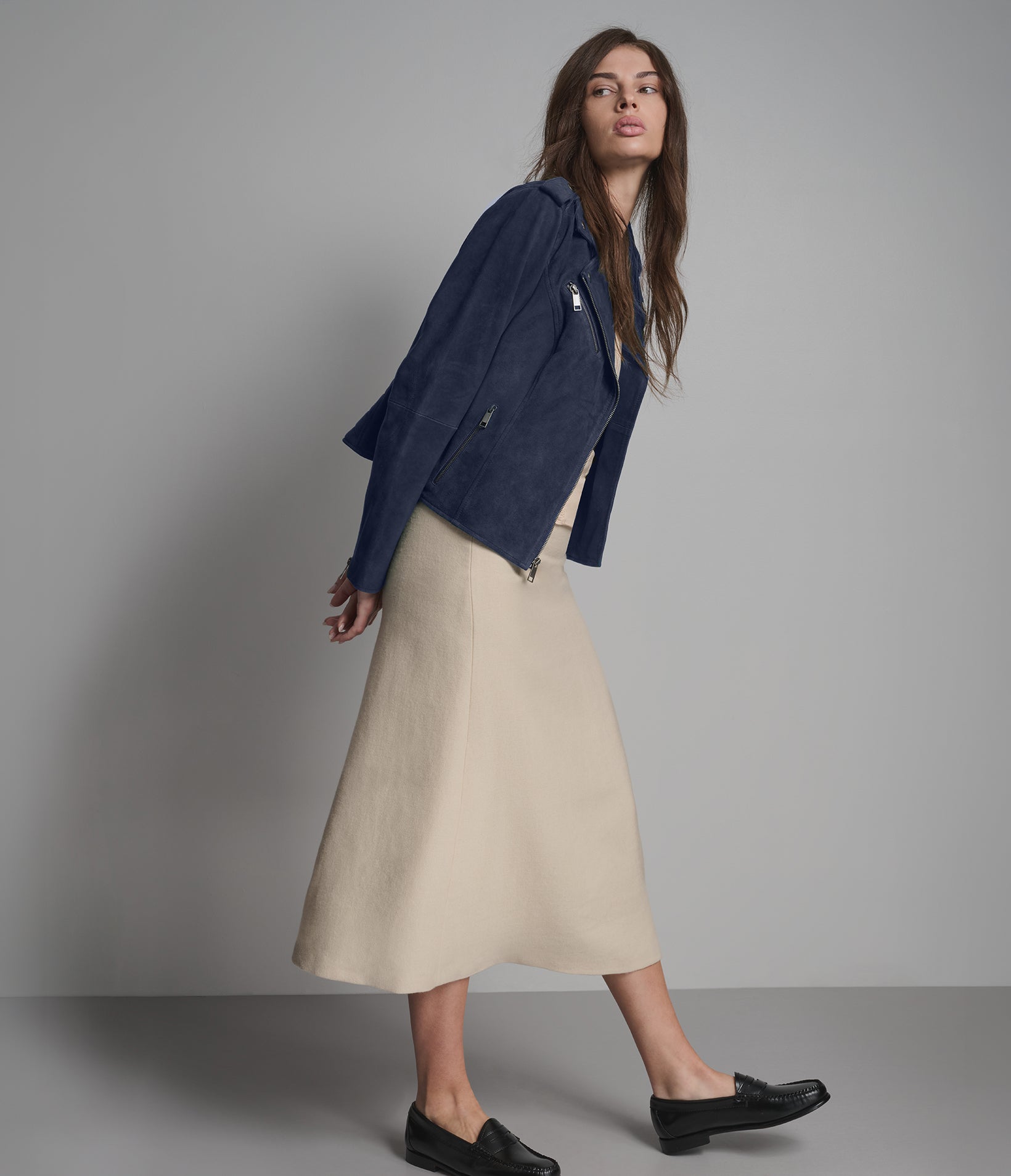 Madeline Suede Quilted Moto Jacket