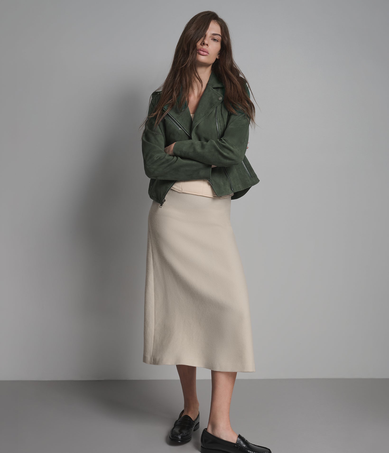 Madeline Suede Quilted Moto Jacket