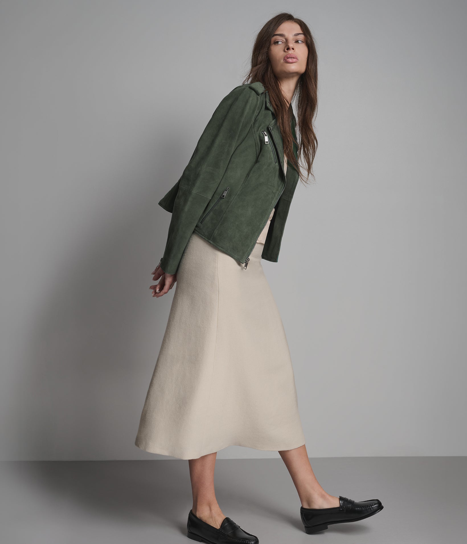 Madeline Suede Quilted Moto Jacket