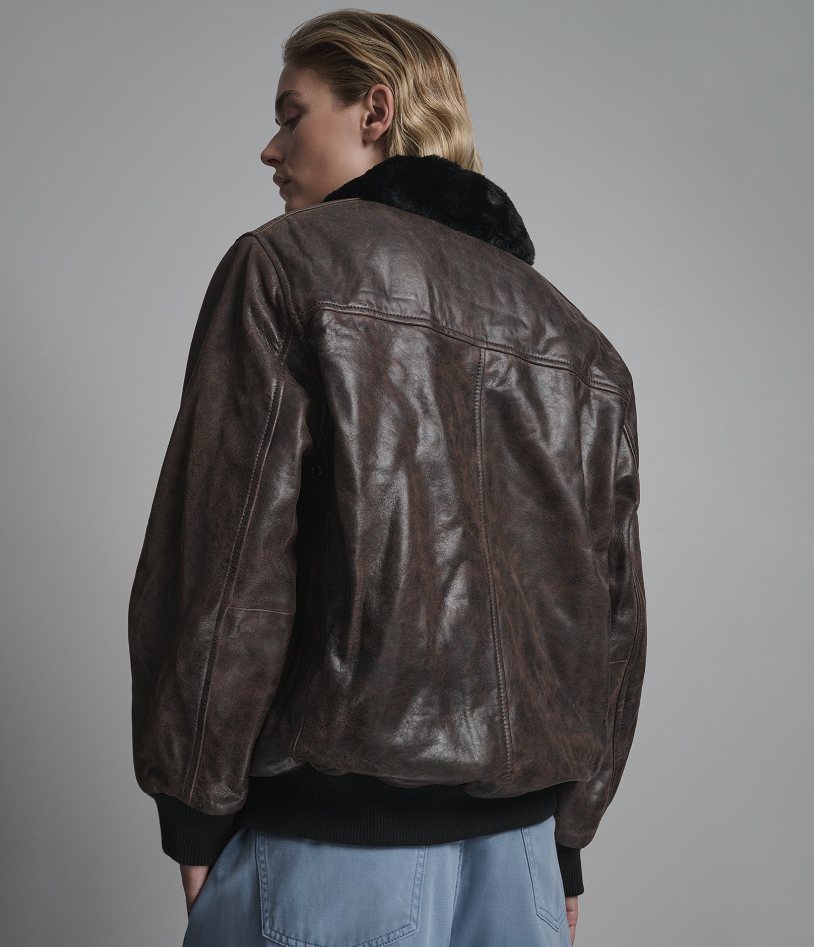 Everleigh Faux Fur Lined Bomber Jacket