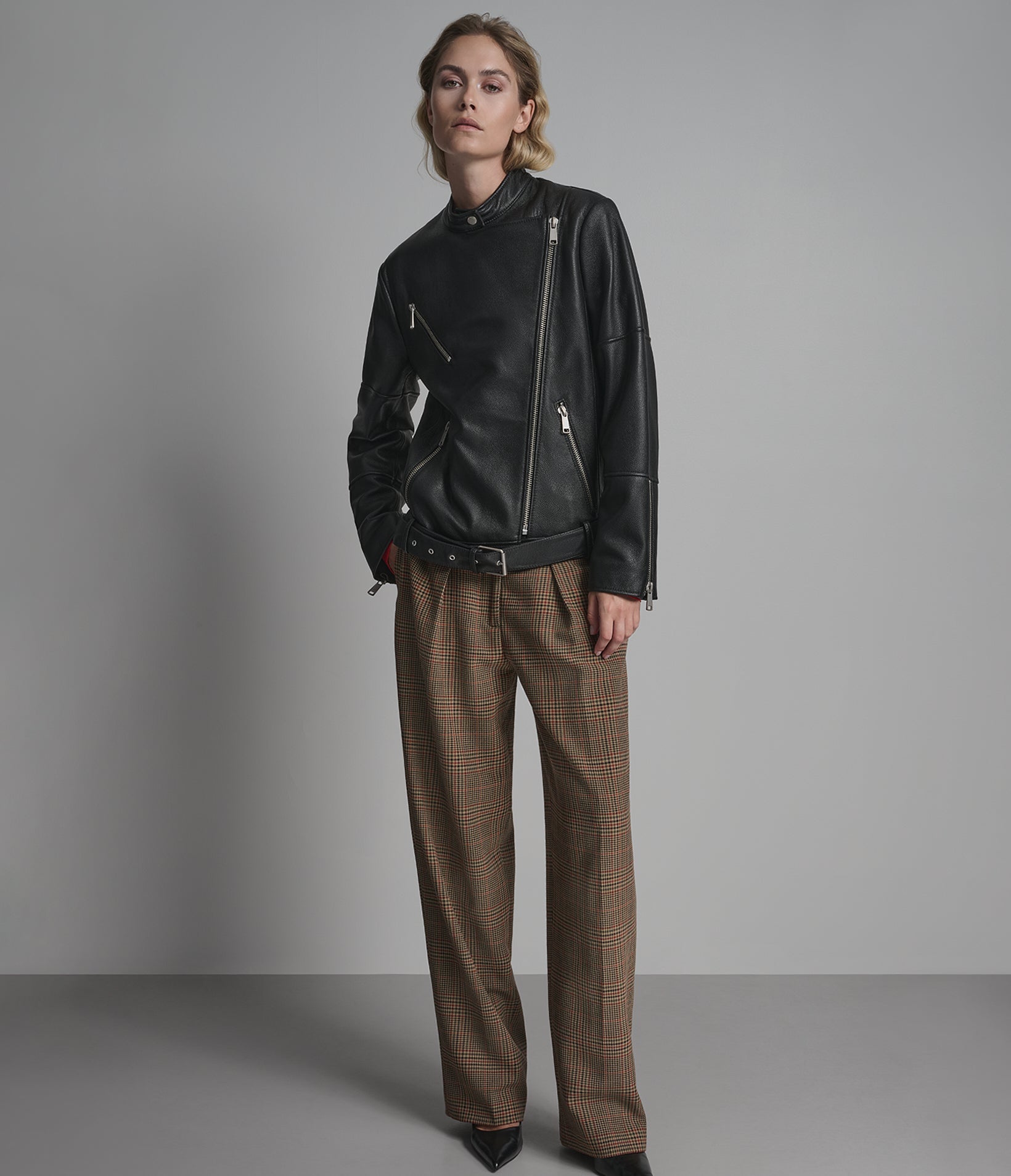 Miley Oversized Leather Moto Jacket