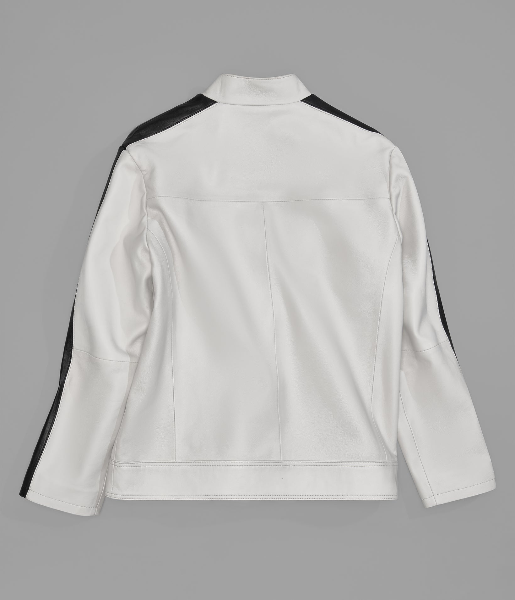 Gianna Leather Striped Racer Jacket
