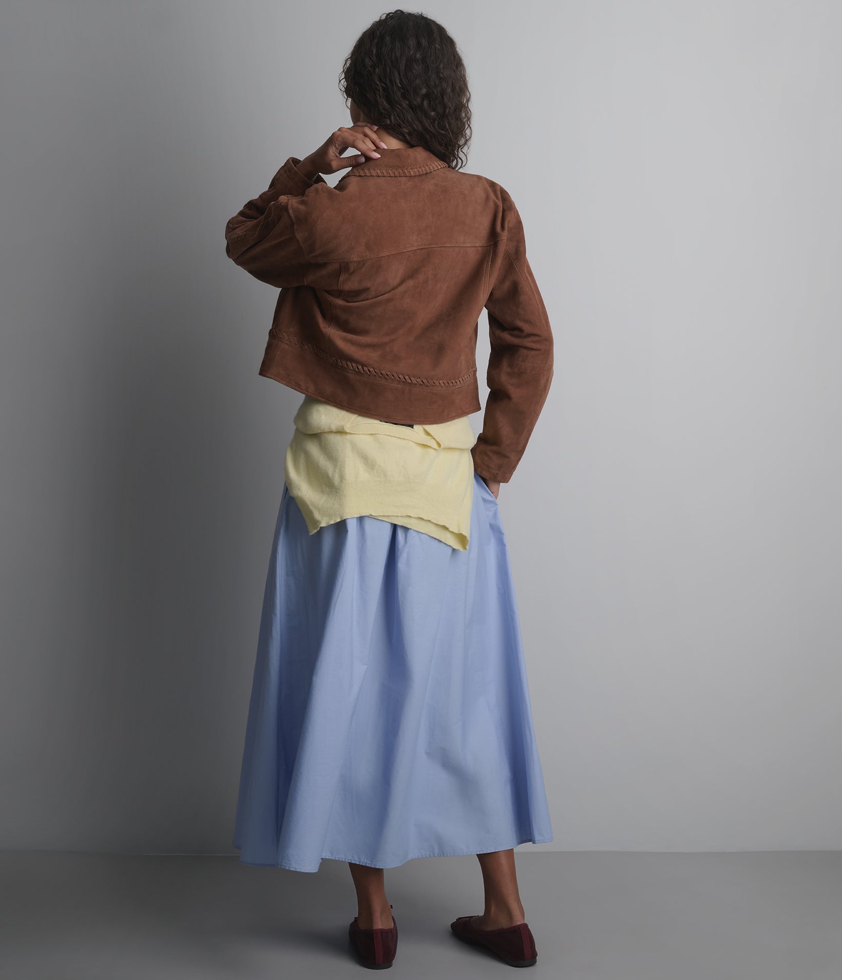 Vivianne Lightweight Suede Trucker Jacket