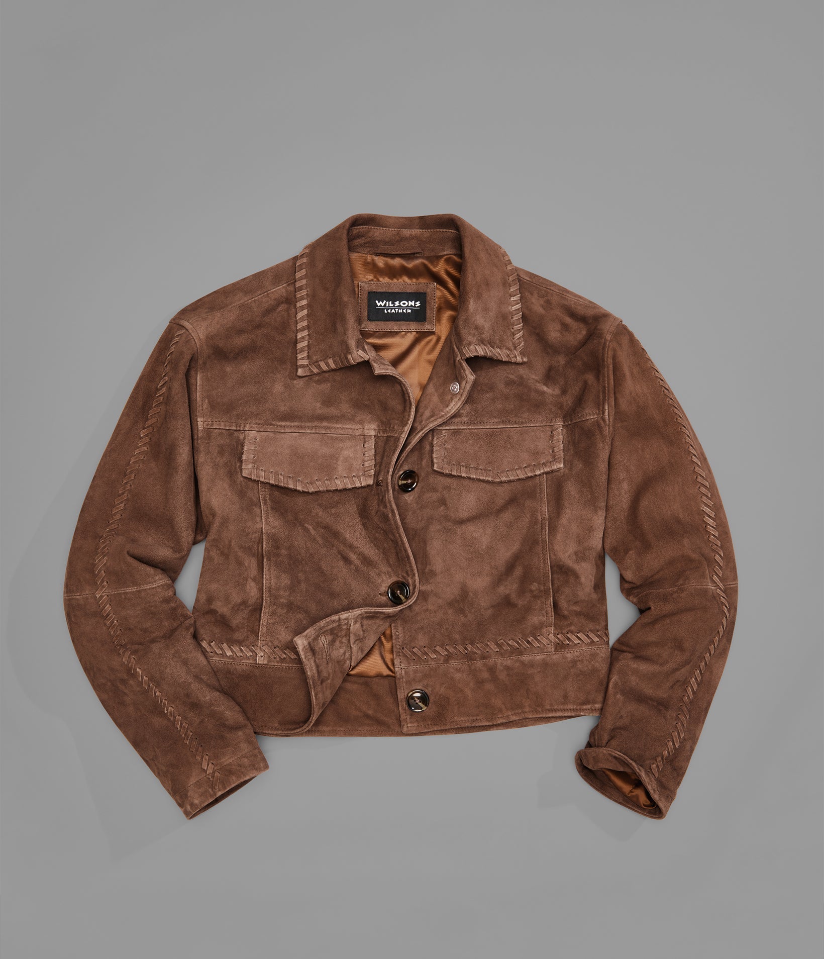 Vivianne Lightweight Suede Trucker Jacket