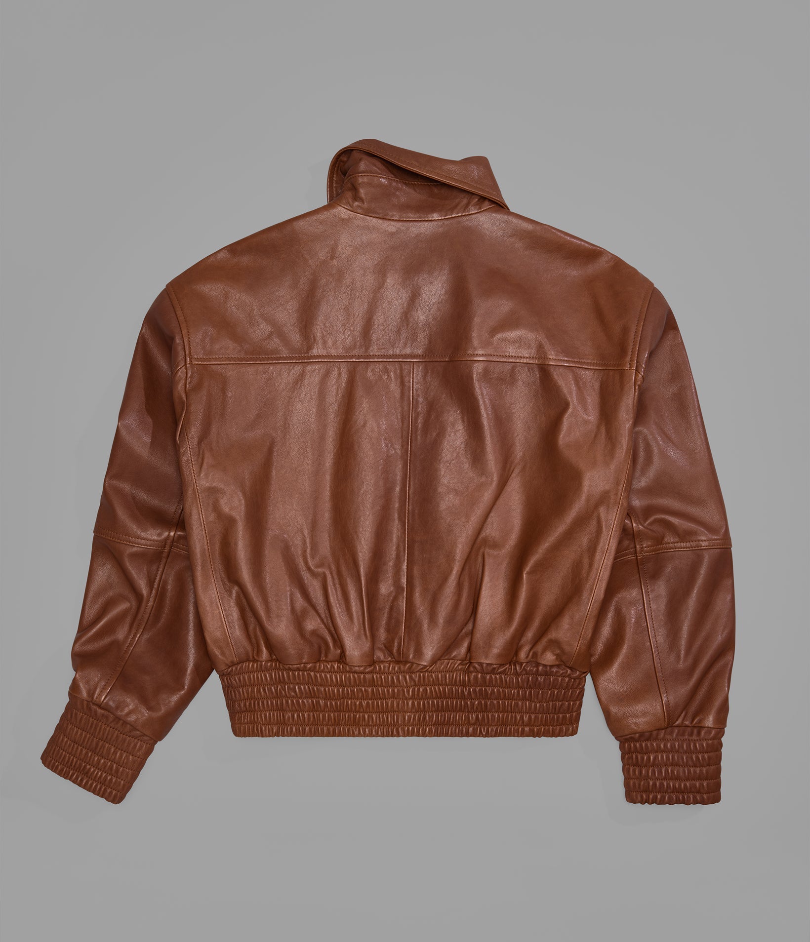 Maggie Cropped Lightweight Leather Aviator Jacket