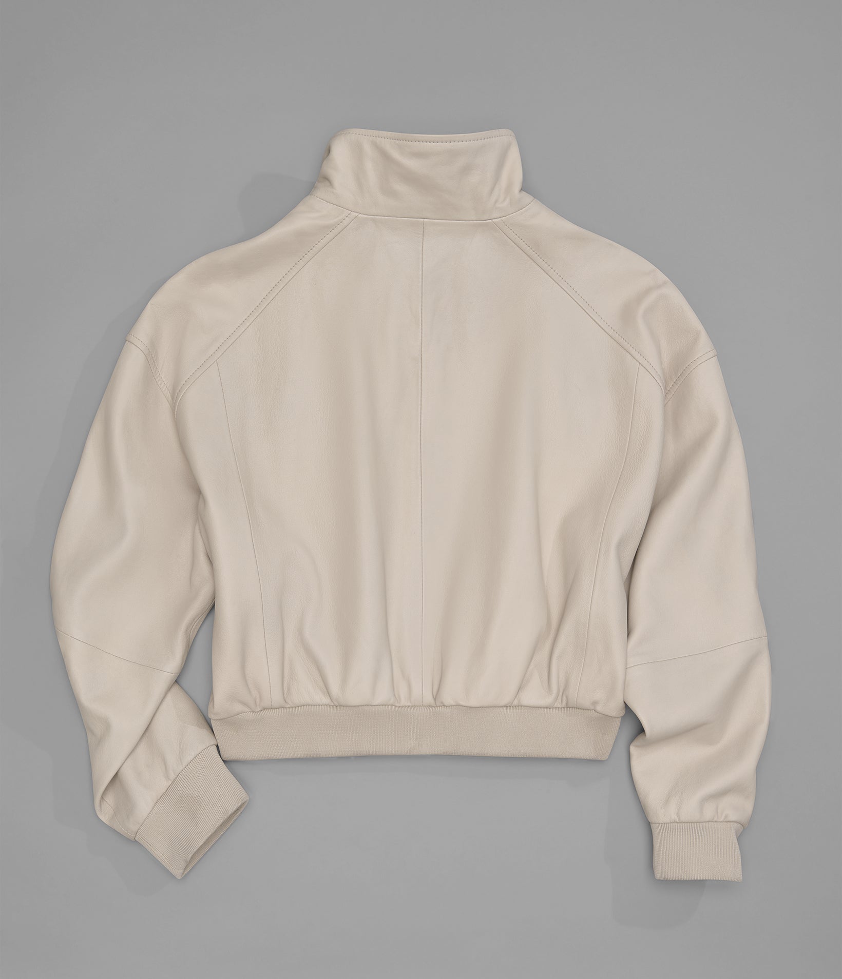 Twila Cropped Leather Bomber Jacket